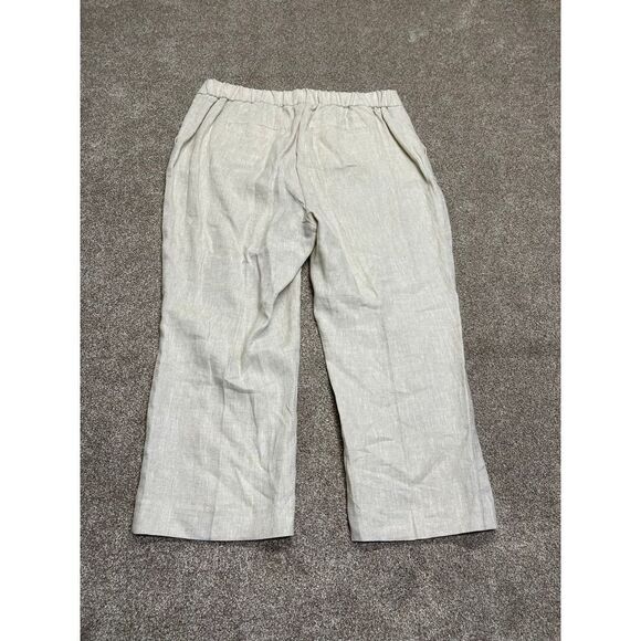 Talbots wide leg trouser women sz 16P high rise linen lightweight Beach $119 nwt - Picture 3 of 12